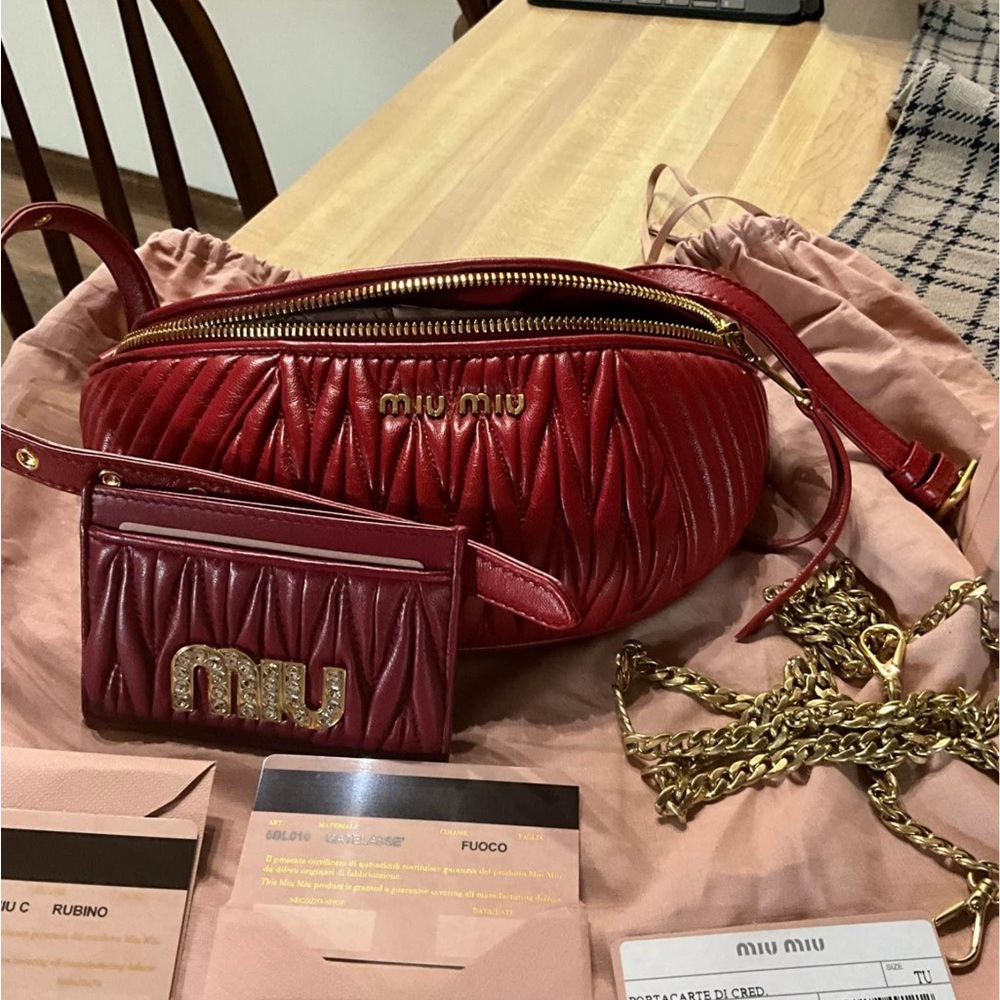Miu miu bum bag with card holder